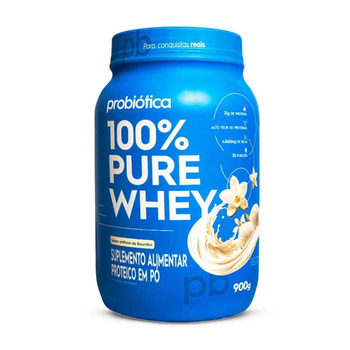 Miniatura Probiótica 100% Pure Whey Pote 900G Baunilha