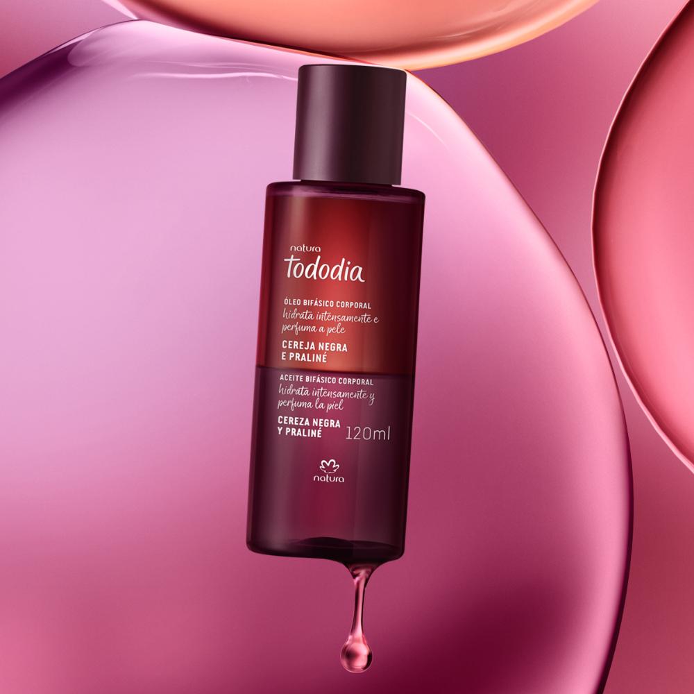 Miniatura Óleo Bifásico Corporal Tododia Cereja Negra e Praliné 120 ml