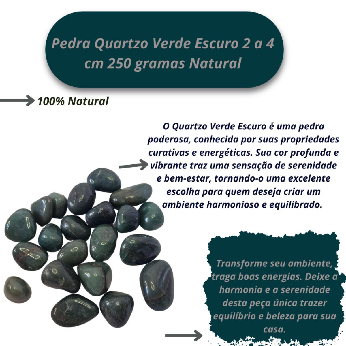 Miniatura Pedra Quartzo Verde Escuro 2 A 4 Cm 250 Gramas Natural
