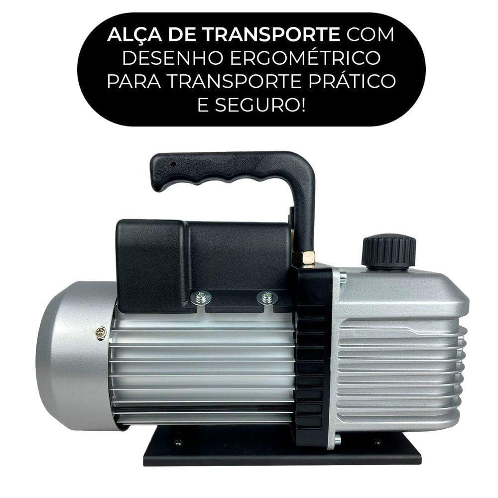 Miniatura Bomba Vácuo Refrigeração Automotiva 6cfm Duplo Estágio 1-2hp