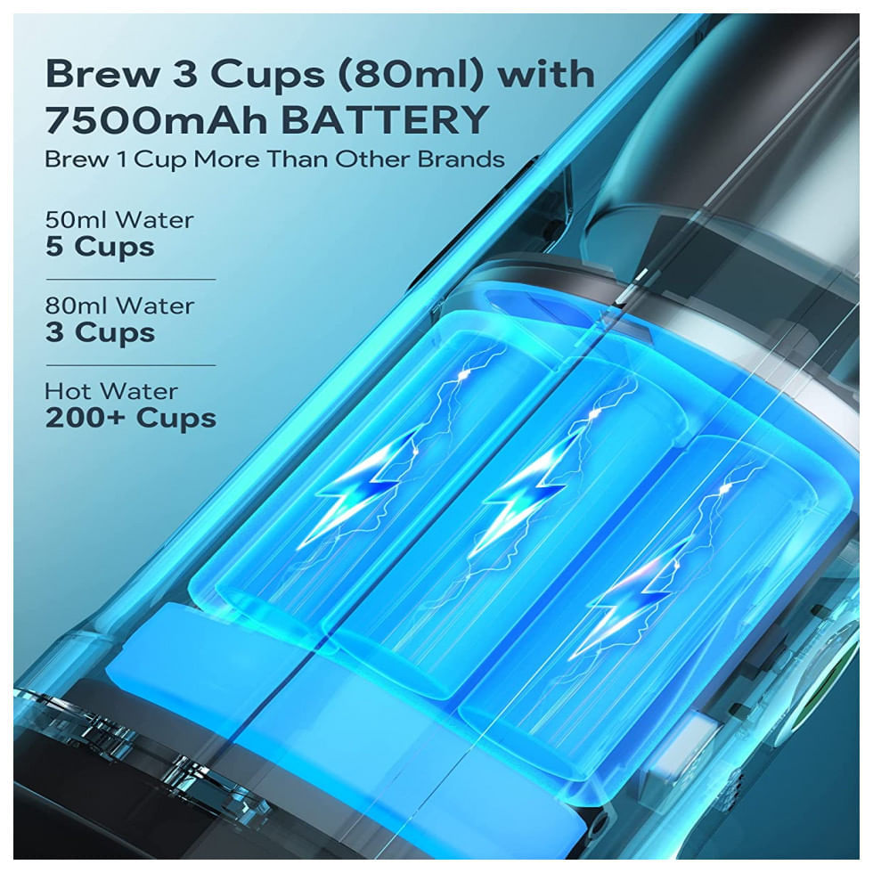 Mini Máquina de Café Expresso Portátil 80mL, 12V, Outin, Rosa