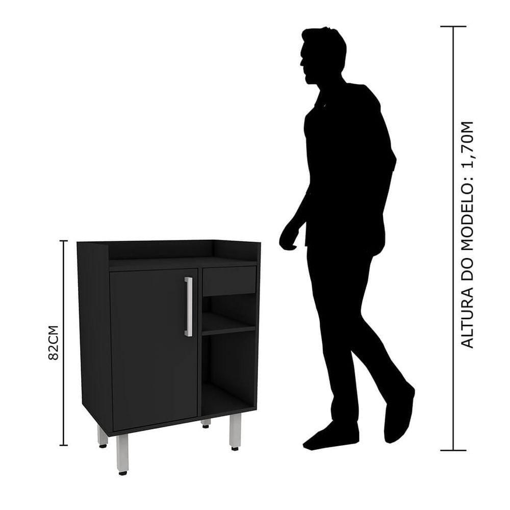Gabinete Para Banheiro 2 Portas Preto