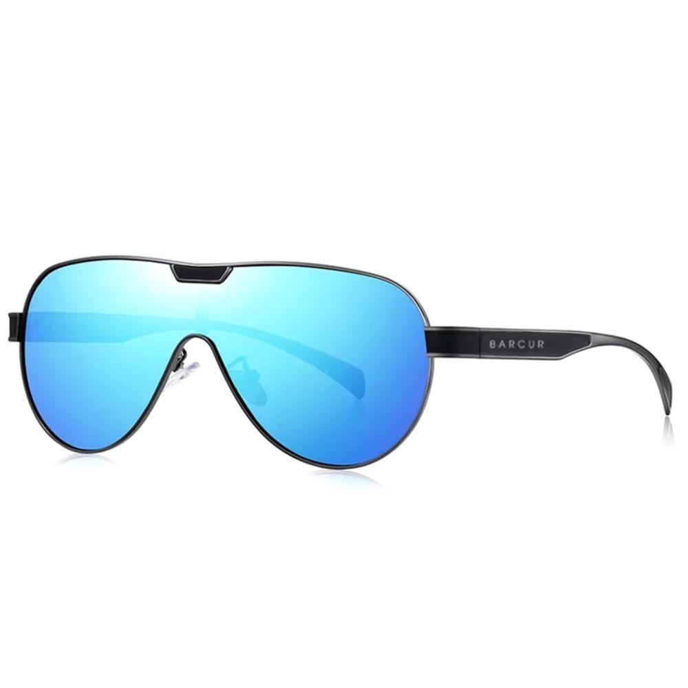 Miniatura Óculos De Sol Masculino Com Lentes Polarizadas Design Esportivo Azul