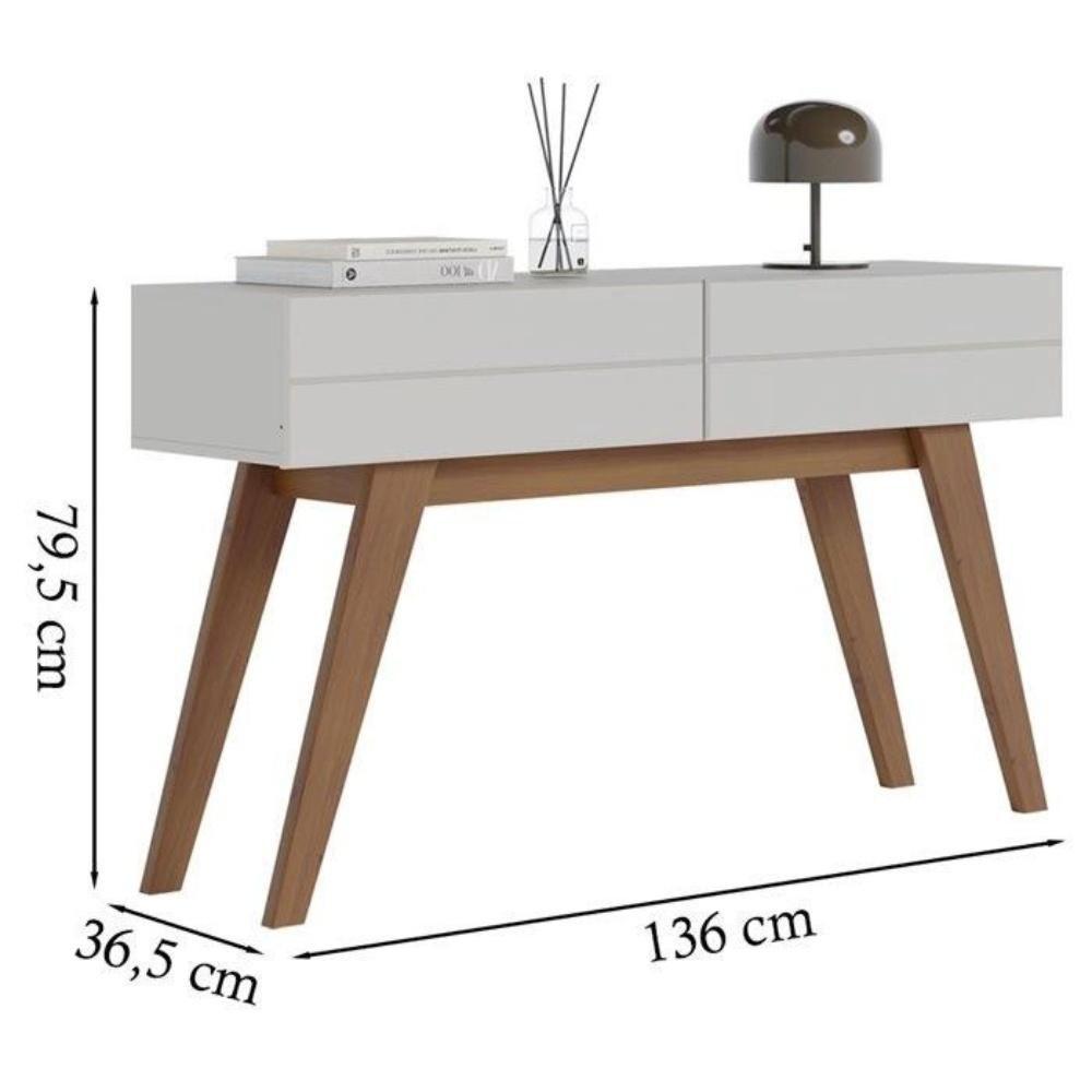 Aparador Divisor de Ambiente com 2 Gavetas 136x78cm Noronha Colibri Off White
