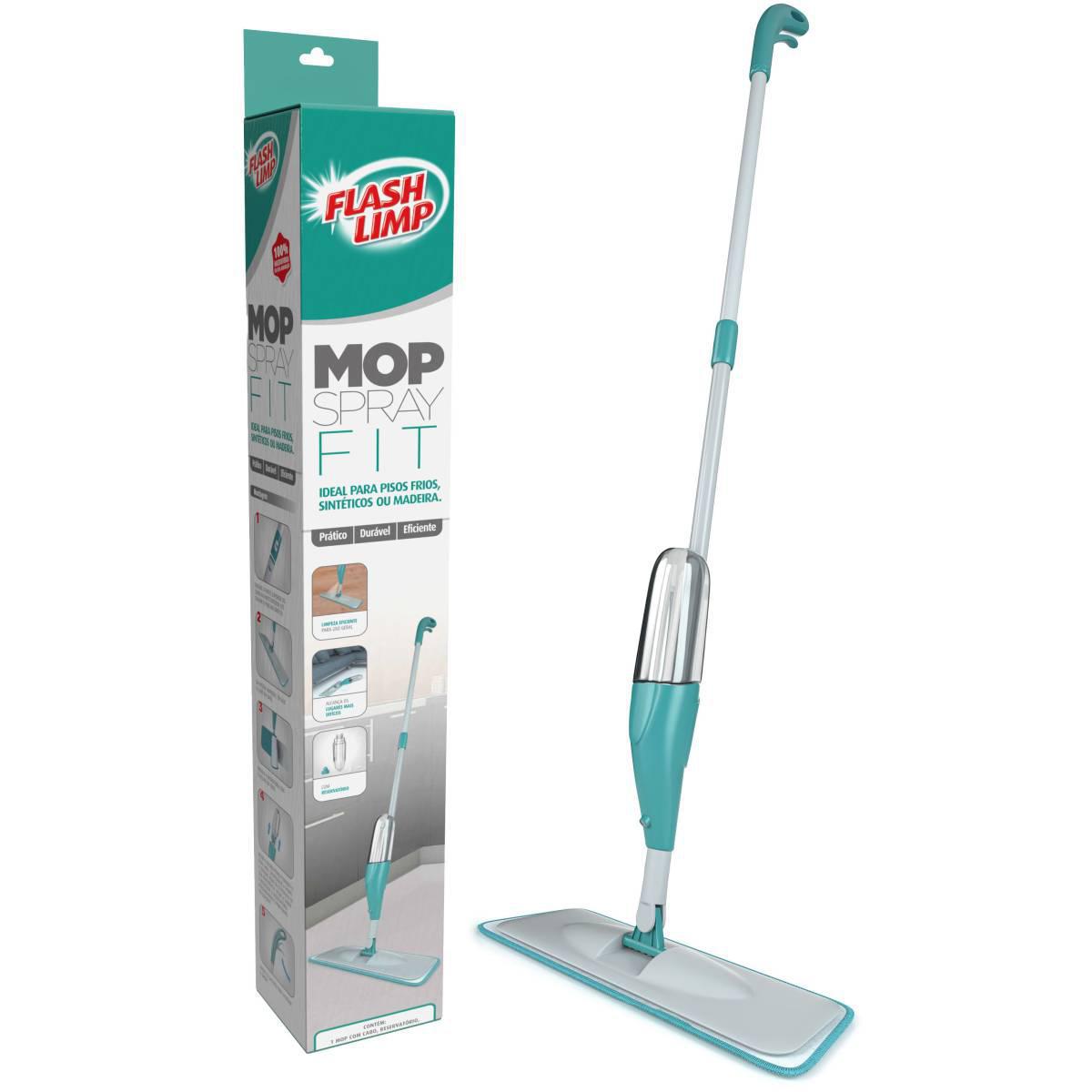 Miniatura Kit Mop Spray Fit Flashlimp Reservatório Limpa Piso + Refil