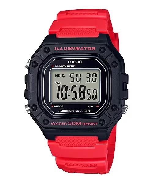 Miniatura Relógio Casio Standard W-218H-4BVDF Vermelho
