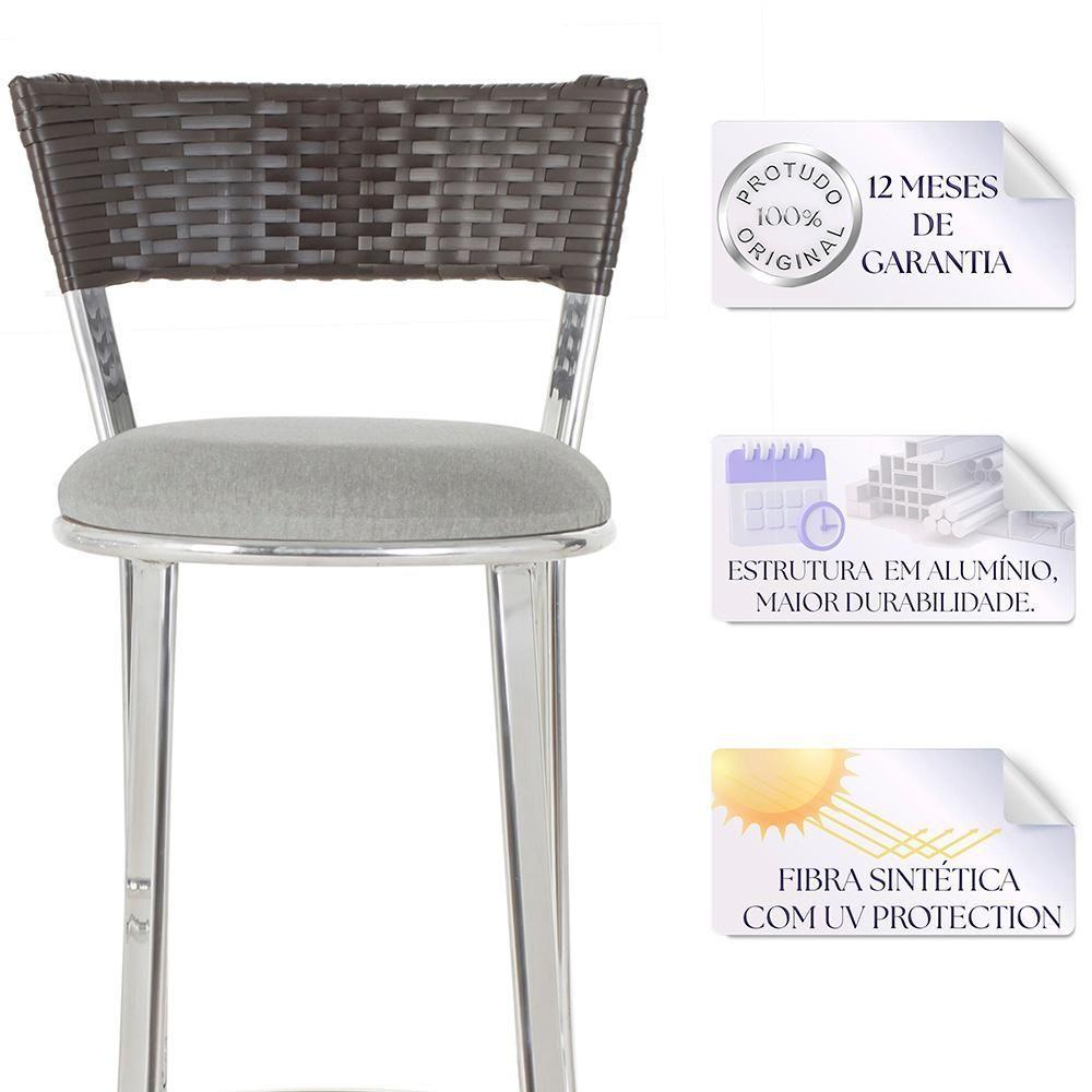 Miniatura Conjunto Com 2 Banquetas Em Alumínio, Fibra Sintética E Impermeável Tc Tabaco A03