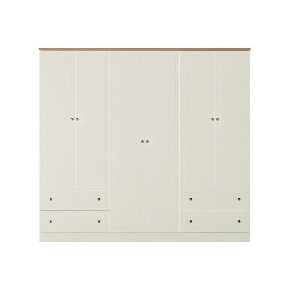 Guarda-roupa Casal 6 Portas 4 Gavetas Ananda Cabecasa Madeiramadeira OFFWHITE