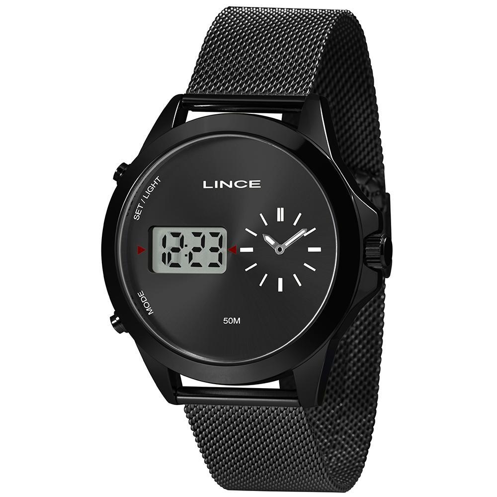 Miniatura Relógio Lince Masculino Preto Digital Analogico Man4722L