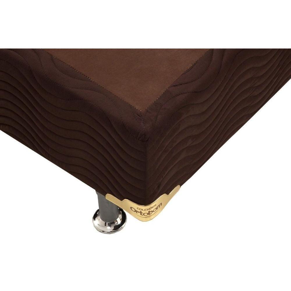 Miniatura Cama Box Base Queen Universal Suede Brown (158x198x30) - Ortobom
