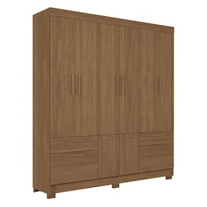 Miniatura Guarda-Roupa Casal Santos Andirá Curitiba com 8 Portas, 4 Gavetas e 5 Prateleiras – 194,4cm de largura Jatoba