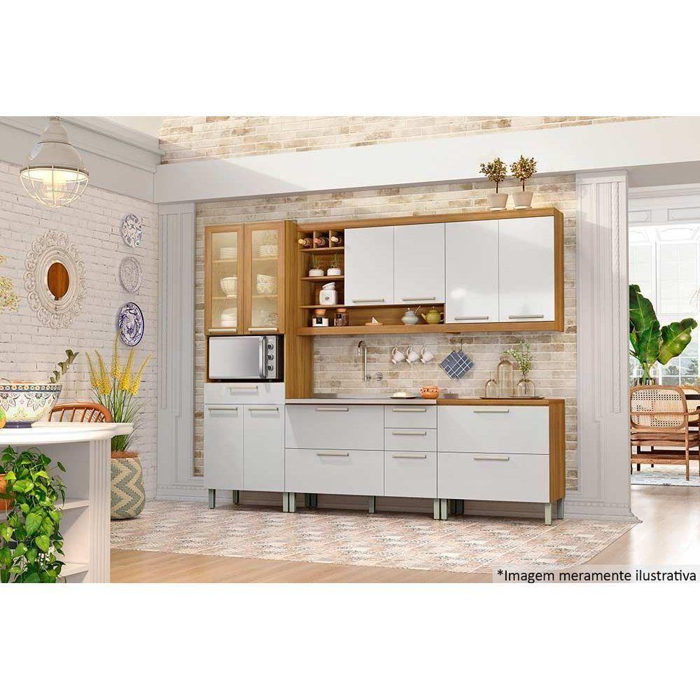 Miniatura Armário Aéreo P- Cozinha Burguesa 2 Portas C- Adega E 3 Nichos 120cm Freijo-grafite - Nesher