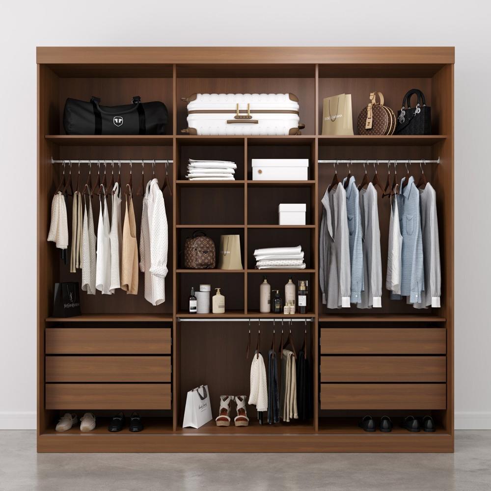 Guarda-roupa Casal 3 Portas de Correr Samambaia Cabecasa Madeiramadeira Freijó/Verde