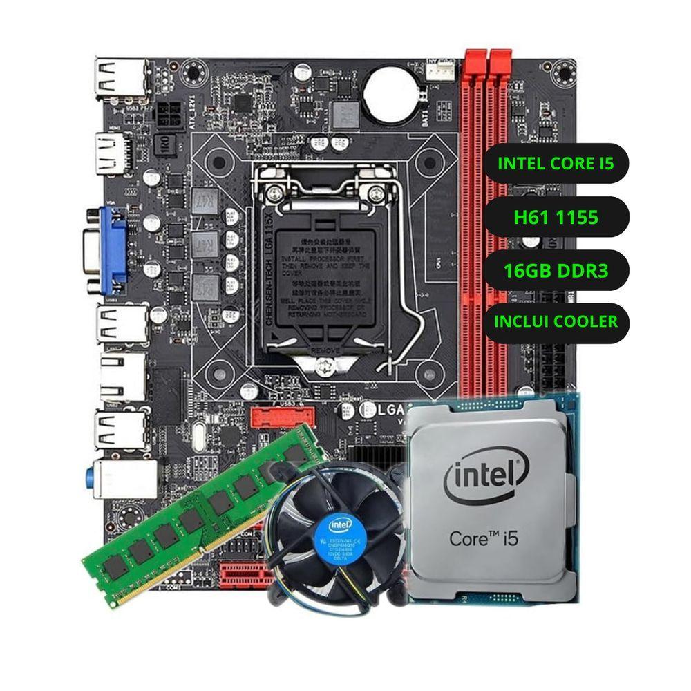 Miniatura Kit Upgrade Intel Core i5 Placa Mãe H61 Memória RAM 16GB DDR3