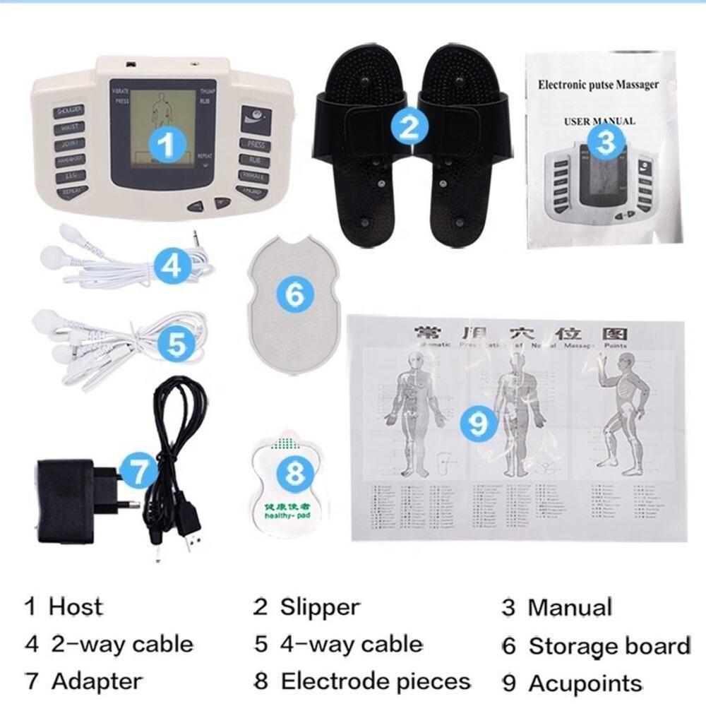 Miniatura Aparelho Tens Digital Fisioterapia Massagem Chinelo Massageador Acupuntura Choquinho Eletroestimulador Tonificador Muscu