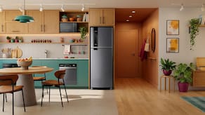 Miniatura Geladeira Brastemp BRM46MK 385 Litros Frost Free Duplex Painel Eletrônico Inox 110V