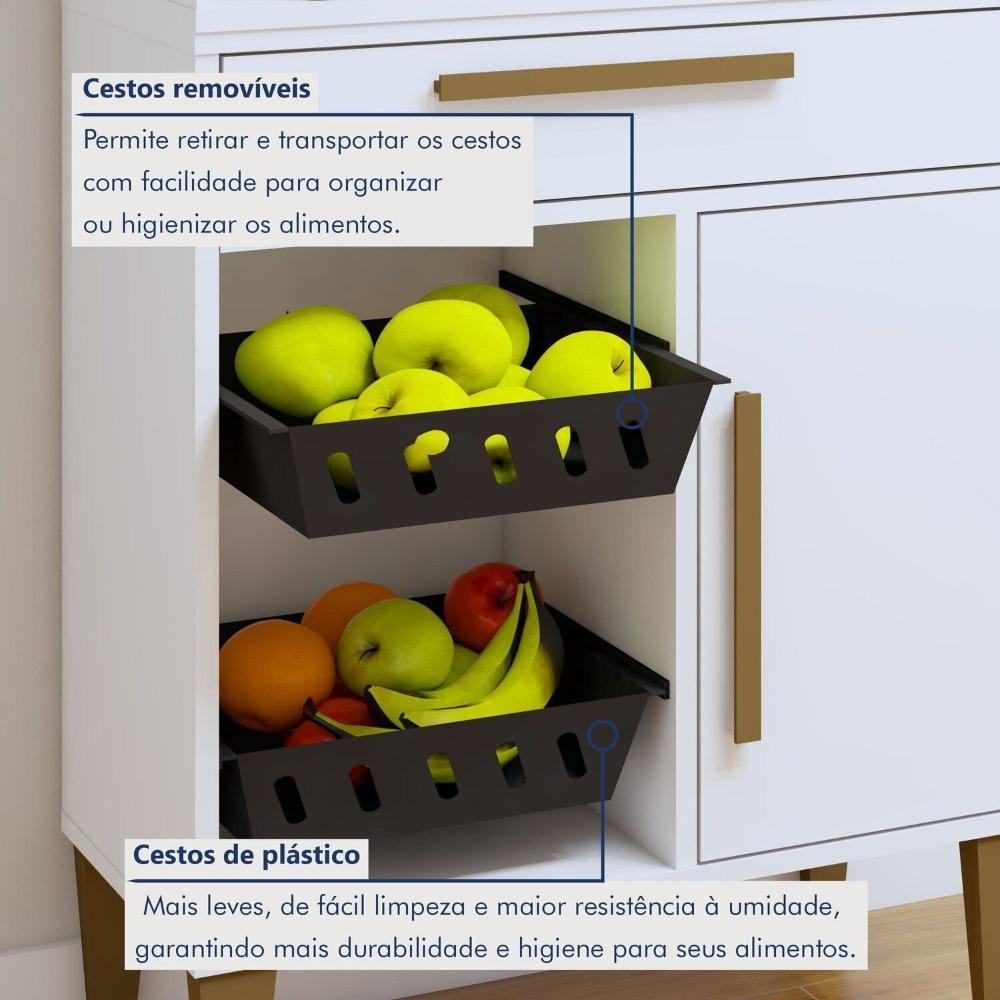 Miniatura Conjunto 2 Peças Paneleiro com Fruteira e Balcão 4 Bocas João Pessoa Branco