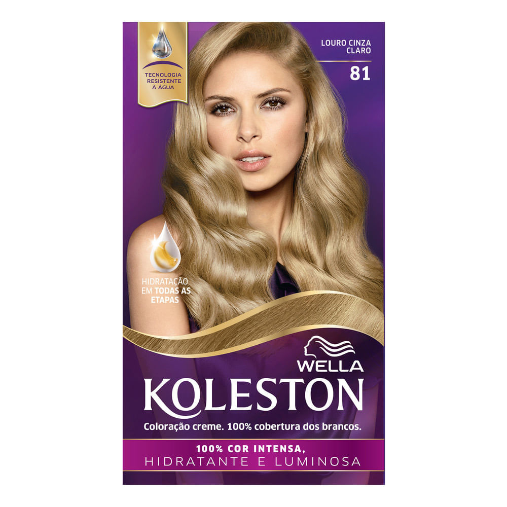 Miniatura Tintura Creme Koleston Wella Louro Cinza Claro 81 Kit Tinta de Cabelo Koleston Louro Cinza Claro 81