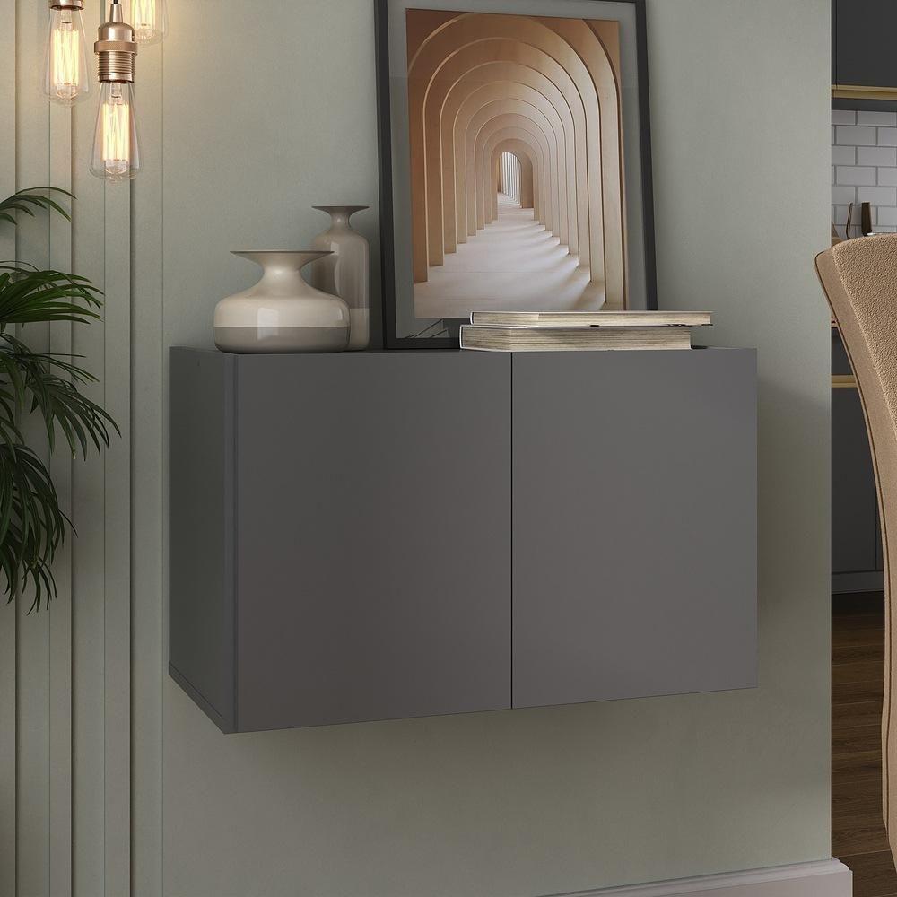 Miniatura Aparador Buffet Suspenso 2 Portas Multimóveis Mp8000 Grafite Grafite