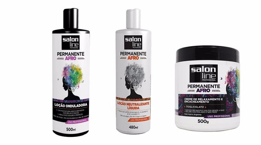 Miniatura Kit Permanente Afro Salon Line 3 Produtos