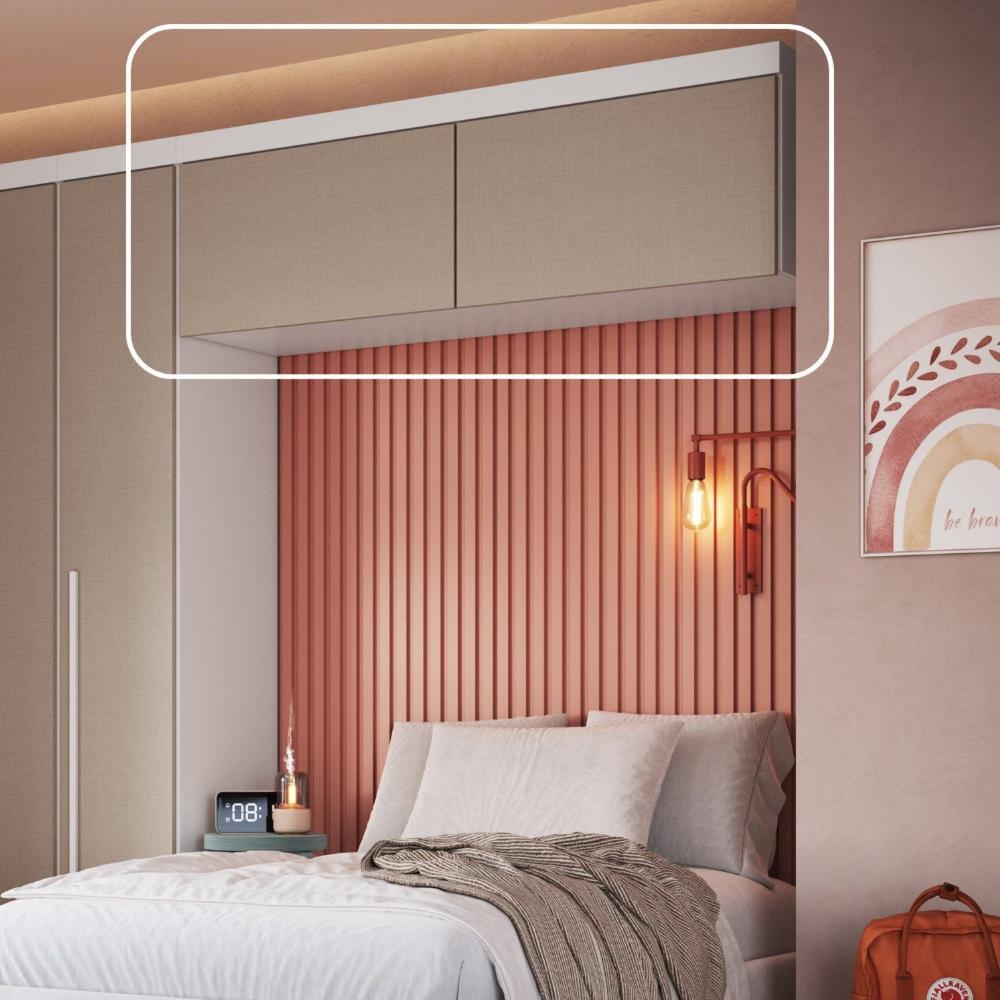 Miniatura Módulo Aéreo para Quarto 2 Portas Infinity Branco Line/Duna