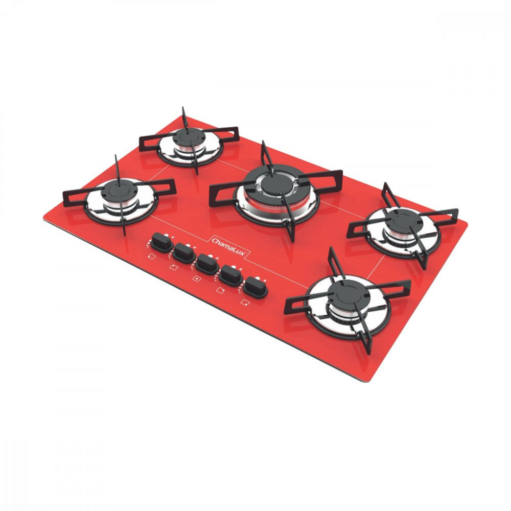 Miniatura Cooktop 5 Bocas Chamalux GLP 570 Vermelho