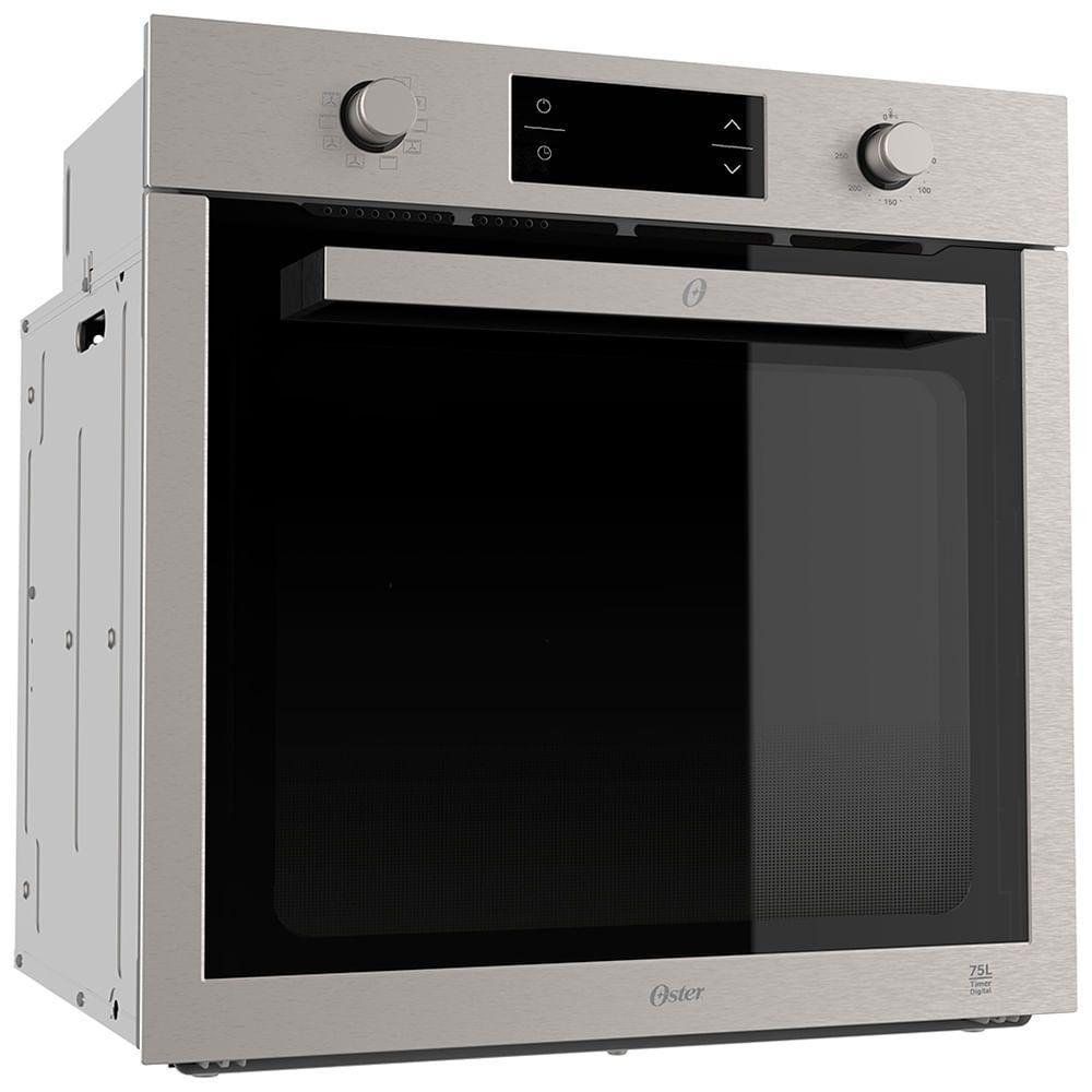 Miniatura Forno De Embutir Elétrico Oster Semi Digital Black Inox 75L 220V