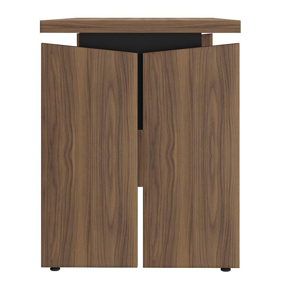Miniatura Mesa Para Escritório Home Office 125cm Corp A06 Nogal/preto - Mpozenato