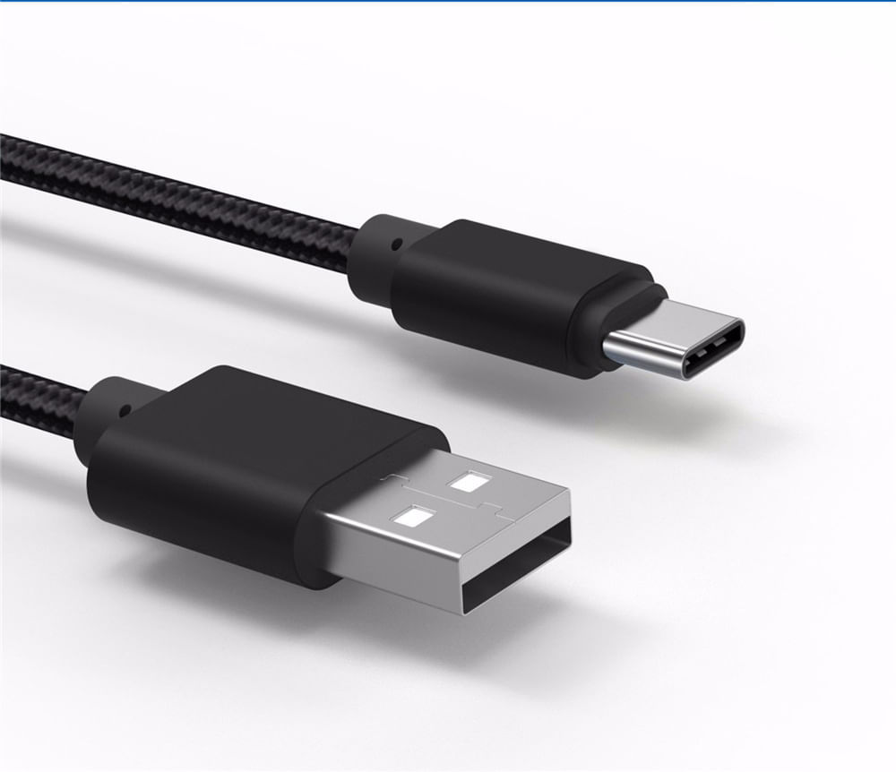 Miniatura Cabo Carregador Asus Zenfone 4 TypeC em Nylon Dispositivos com Conexão Usb . - 1 Metro