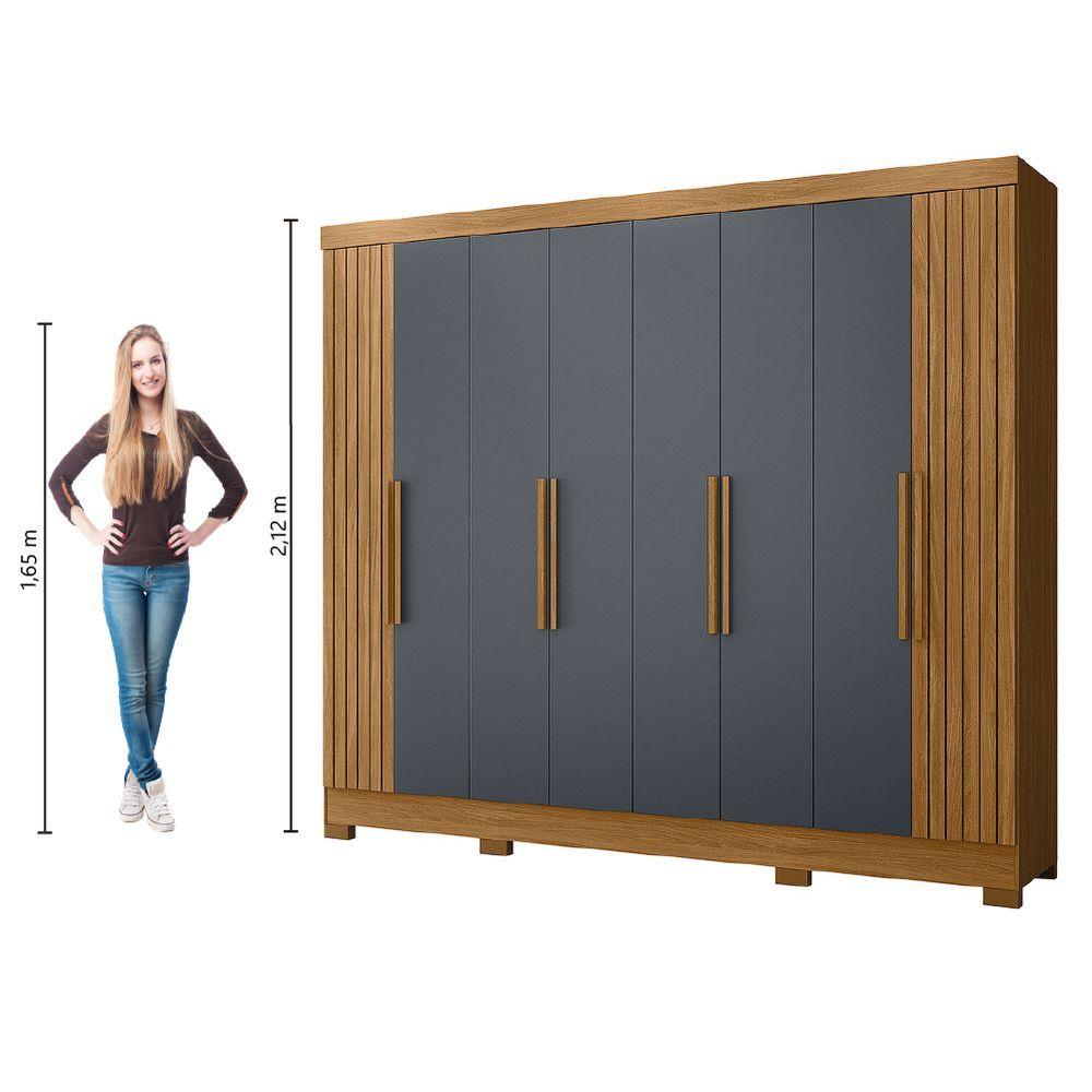Miniatura Guarda Roupas Casal Ripado 8 Portas 4 Gavetas Diamante Moval Freijo Cin