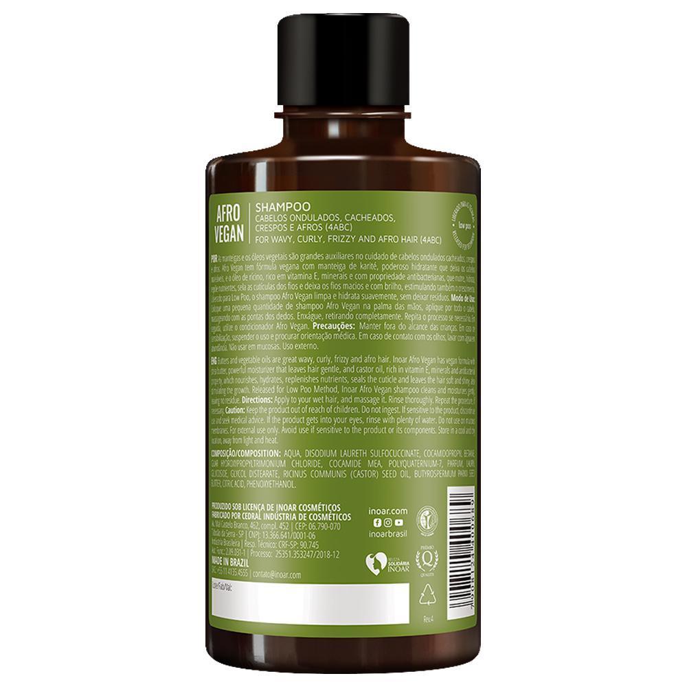 Miniatura Kit Cachos Afro Vegan Shampoo 300Ml + Máscara Inoar 500G