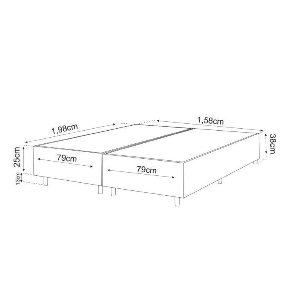 Miniatura Conjunto Cama Box Queen Benim Com Molas Ensacadas 158cmx198cmx63cm Preto