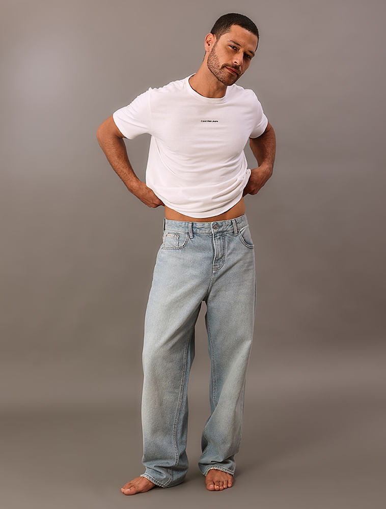 Calça Jeans Baggy 5 Pockets - Azul Claro