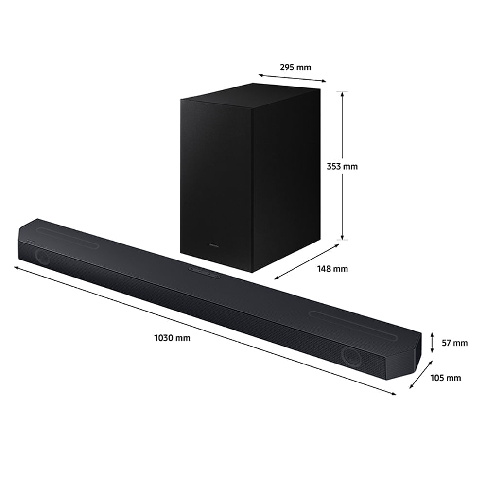Soundbar Samsung HWQ600C, 3.1.2 Canais , Dolby Atmos + DTS:X, Acoustic Beam, Modo Game Pro Bivolt