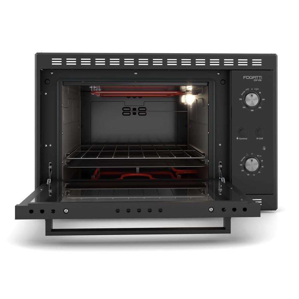 Miniatura Forno Elétrico de Embutir 45 Litros Esp Fogatti Preto