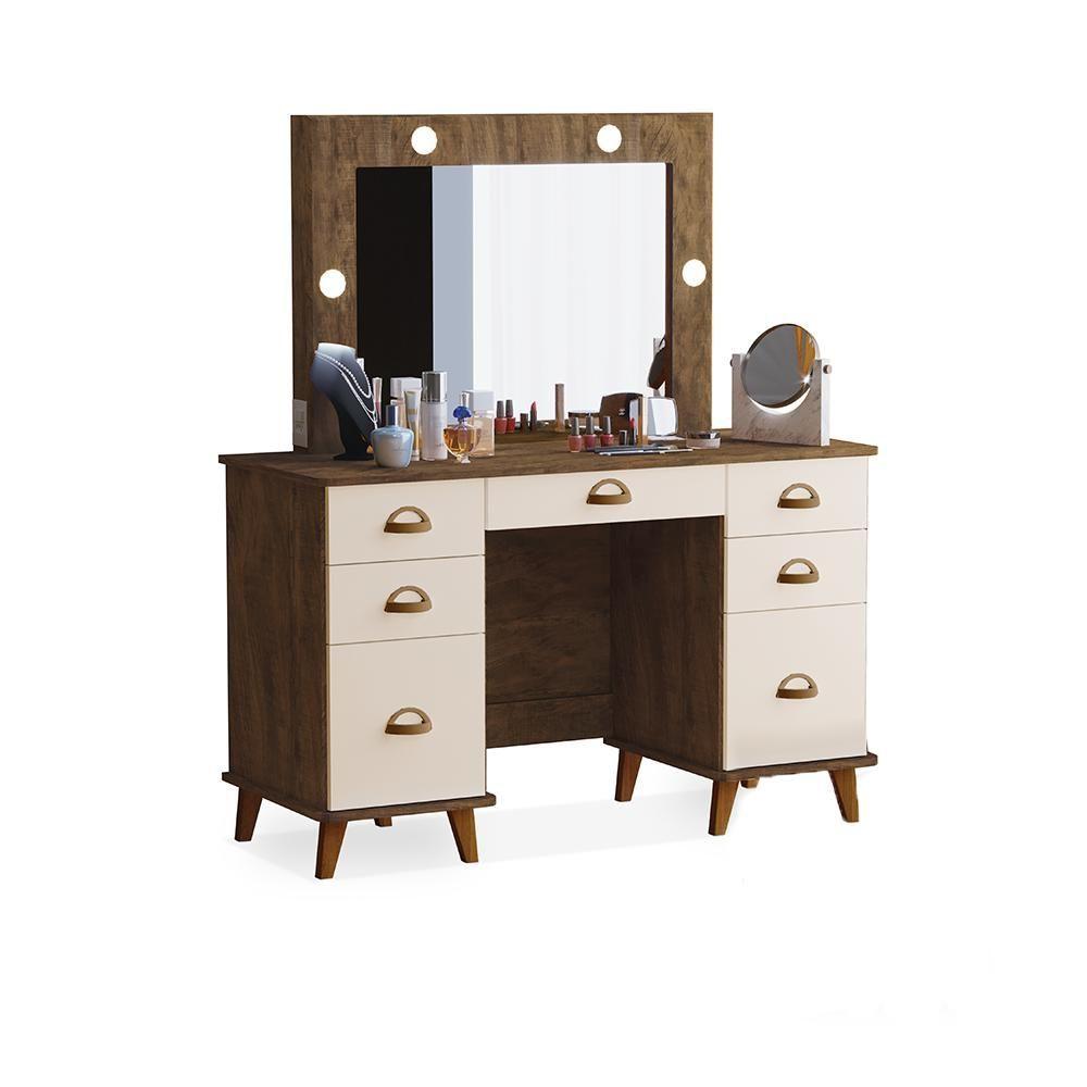 Miniatura Penteadeira Com 7 Gavetas León Malbec Off White