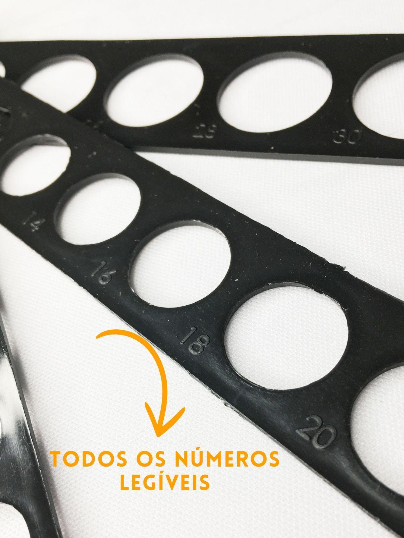 Aneleira Régua Plástico Medir Dedo Medidor Anel Aliança 2º À