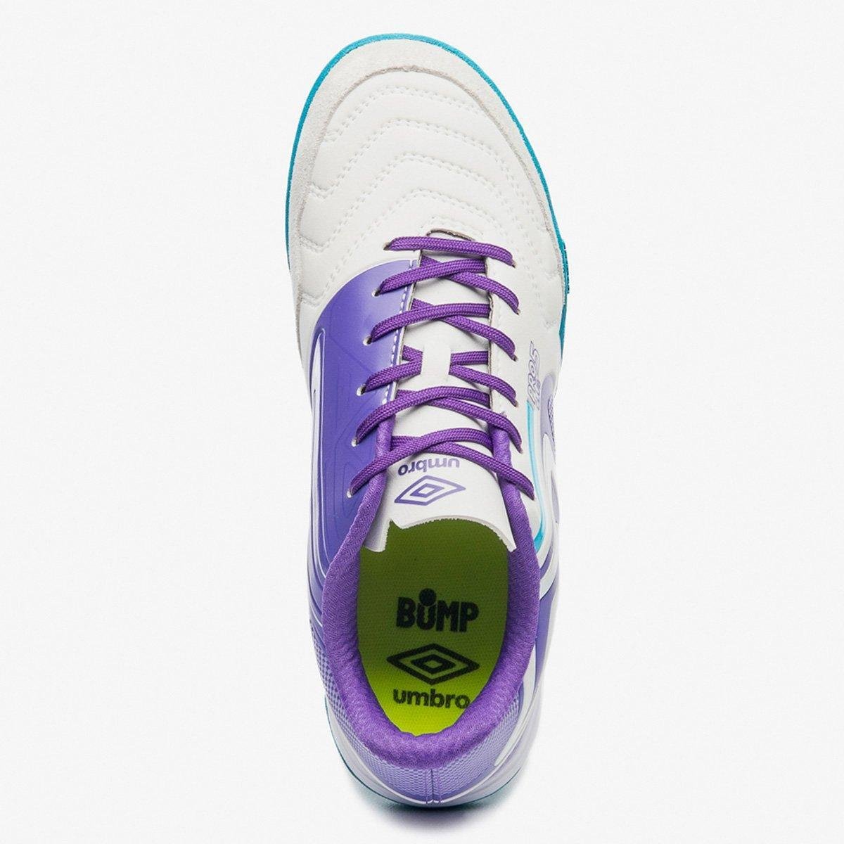 Miniatura Chuteira Futsal Umbro Pró 5 Bump Club Unissex Branco+Azul - 43