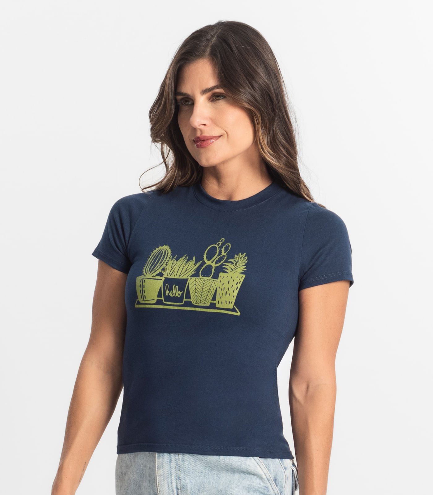 Miniatura Blusa T-Shirt Feminina Estampada Select Azul P