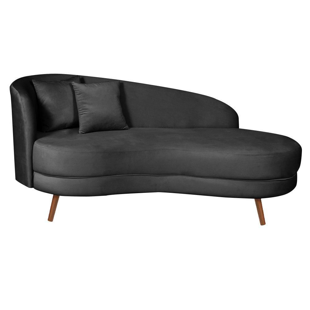 Miniatura Chaise Longue Divã Emili 1,60 Veludo Preto