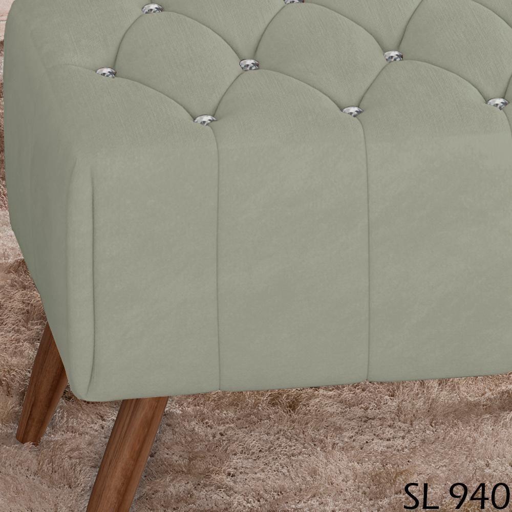 Miniatura Puff Puf Para Sala Pes Madeira Trit Veludo Sl 940 Peer Sl 940