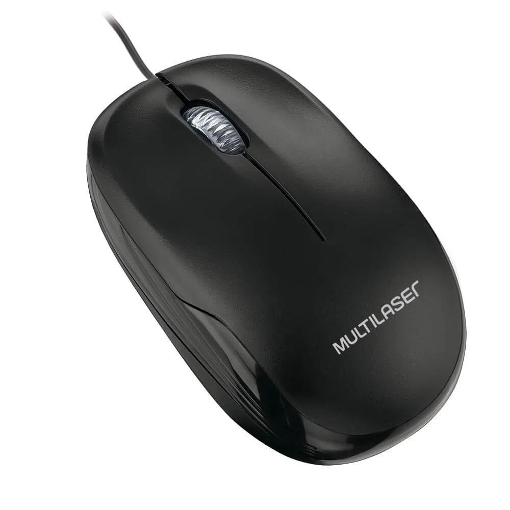 Miniatura Mouse Multilaser Box Optico Com Fio Usb Preto - Mo255