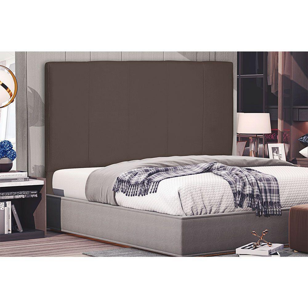 Miniatura Cabeceira Casal 1,40m Ravenna Suede Caramelo