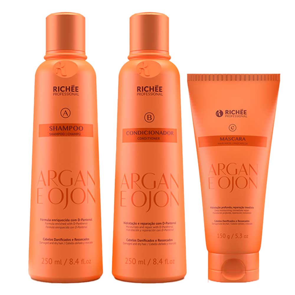Miniatura Richée Professional Home Care Argan E Ojon Kit Shampoo + Condicionador + Máscara Kit