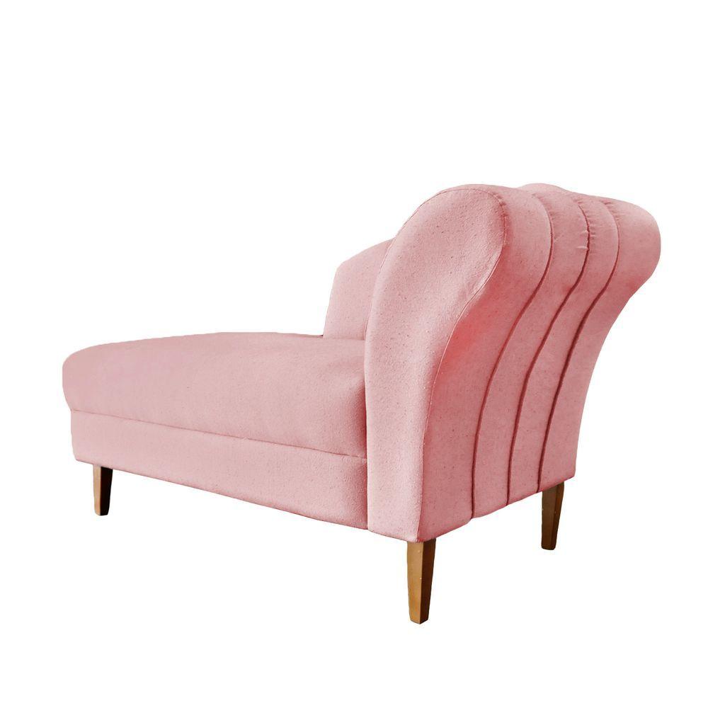 Miniatura Recamier Divã Olivia 1,30cm Suede Rose - Lares Decor
