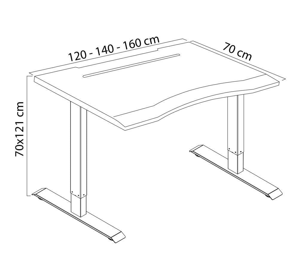 Miniatura Base Mesa Regulagem De Altura Elétrica Elements Misch White