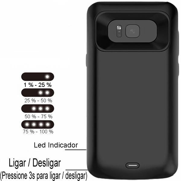 Miniatura Capinha S8 Extra Recarregável 4.700 Mah Power Bank