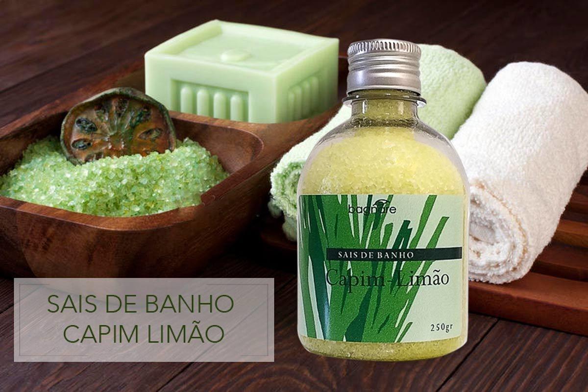 Miniatura Escalda Pés E Sais De Banho Relaxante Capim Limão E Lavanda