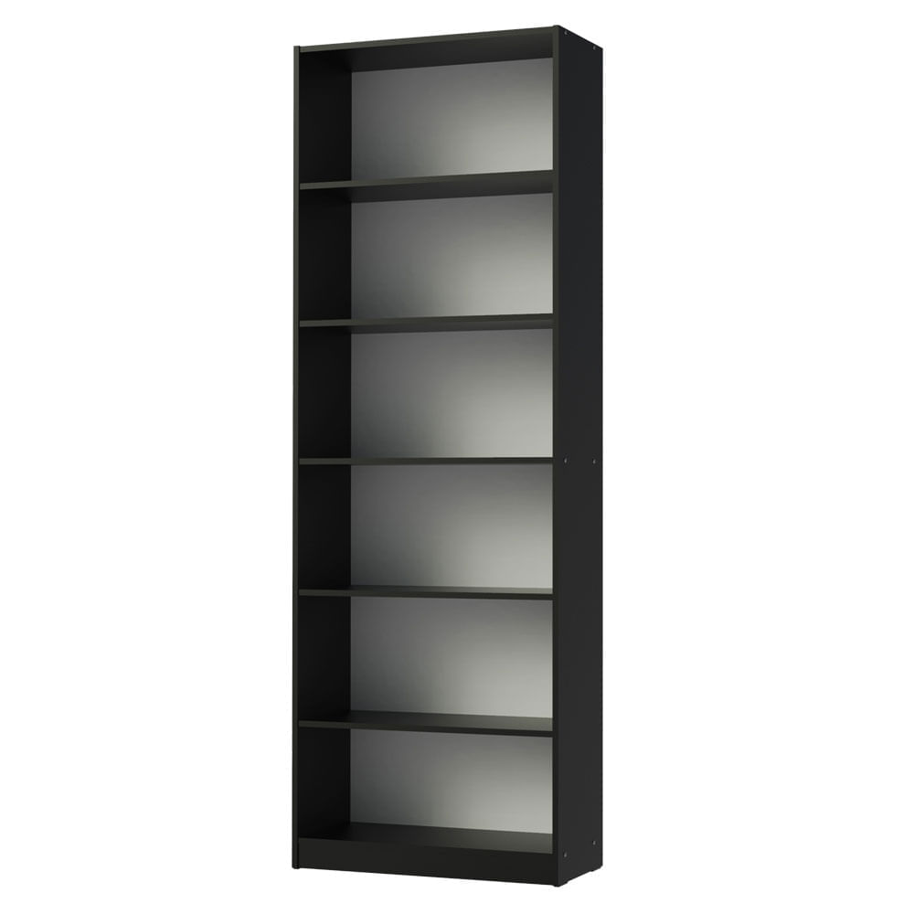 Estante Livreiro Madesa 6908 com 6 Nichos Preto Cor:Preto