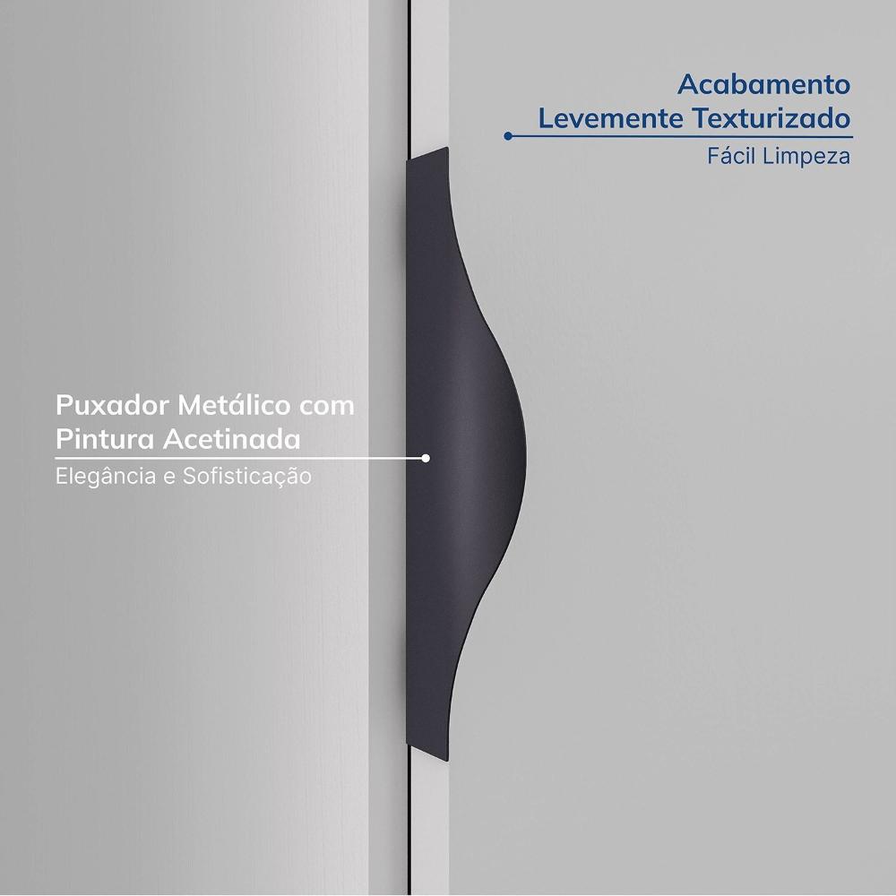 Guarda-roupa Modulado de Canto 11 Portas 7 Peças Hera Cabecasa Madeiramadeira Branco Geada/Preto